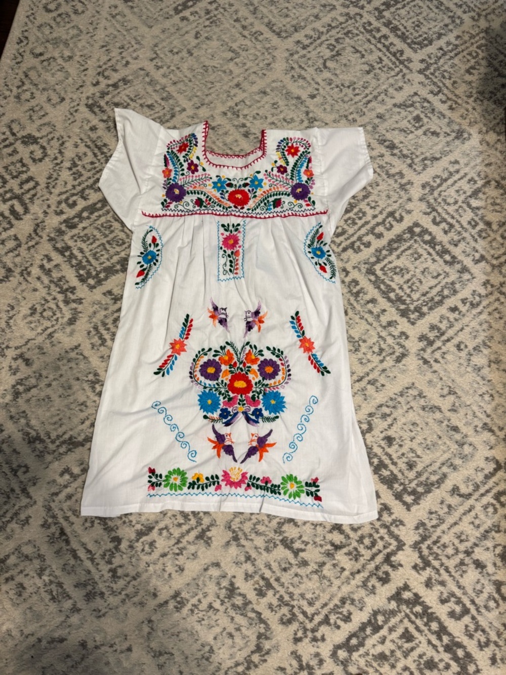 Handmade Authentic Mexican Embroidered Boho Fiesta Summer Dress